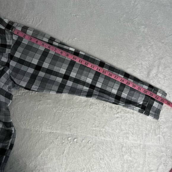 Columbia Men's Pearl Snap Gray Plaid Button Down Shirt Size XL - Picture 7 of 9